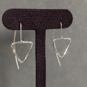 Hammered Sterling Silver Triangle Earrings image 3