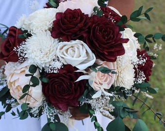 Burgundy Blush Sola Flower Bouquet