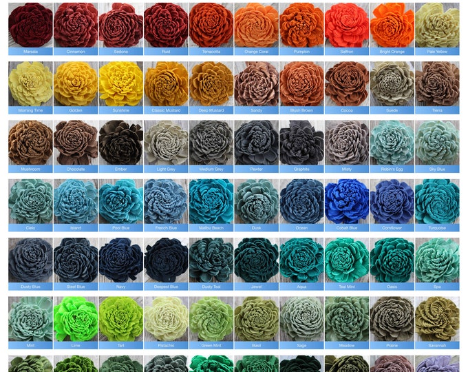 Sola Wood Flower Samples in Your Color Choice Etsy