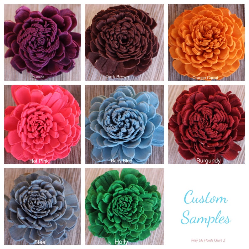 Sola Wood Flower Samples in Your Color Choice Etsy