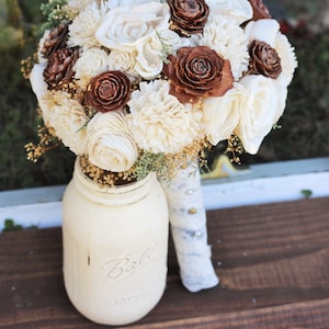 Wedding Bouquet, bridal, Winter Wedding Bouquet, Fall Wedding Bouquet, Spring Bouquet, Sola Bouquet, Rustic Wedding, Alternative Bouquet image 1