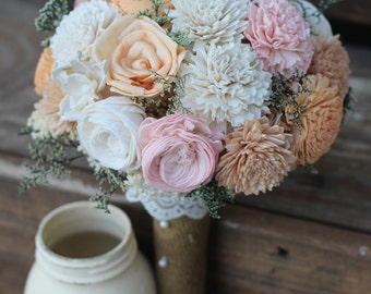 Pink Peach Cream Bouquet