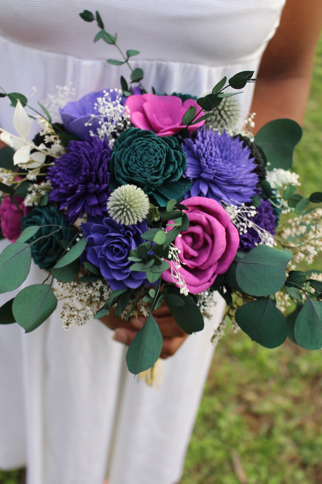 Jewel Toned Sola Wood Flower Bouquet - Etsy