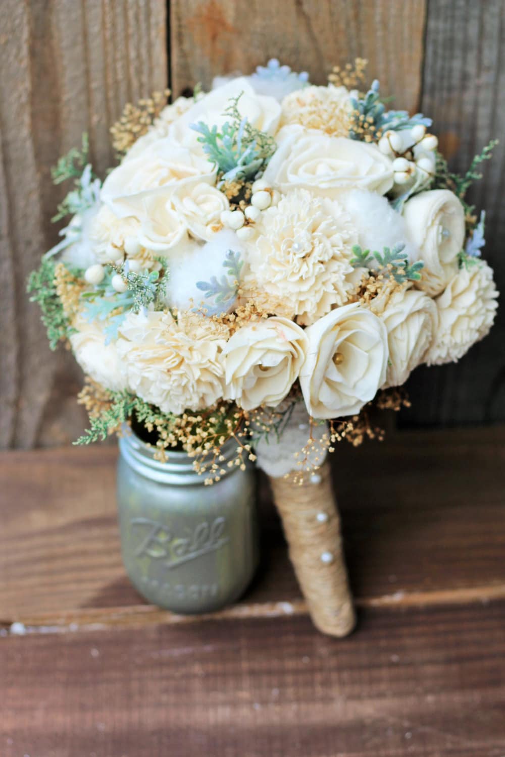 Sola Bouquet Wedding Bouquet Rustic Wedding Bridal Bouquet