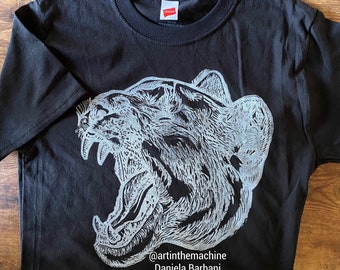 COUGAR HEAD Hand-Printed Tee