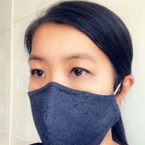 Reusable Cotton Face Mask with insert for filter Contour Face Mask Fabric Face Mask Washable Fabric Mask Japanese Face Mask image 6