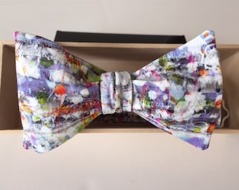 Luxury Men's Liberty of London Abstract Multi Colored Self Tie Bow tie