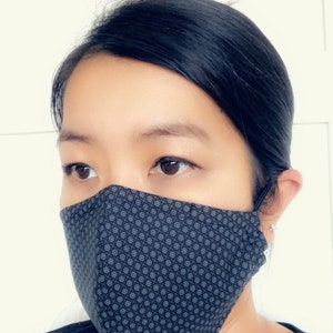 Reusable Cotton Face Mask with insert for filter Contour Face Mask Fabric Face Mask Washable Fabric Mask Japanese Face Mask image 5