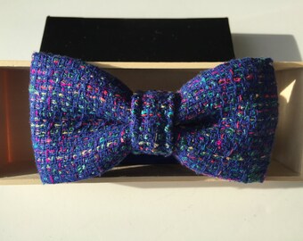 Luxury Blue Tweed Bow Tie for Baby, Boys, and Adults