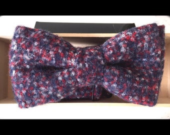 Luxury Red White and Blue Baby Alpaca Bow Tie for Baby, Boys, and Adults