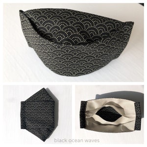 3D Origami Gezichtsmasker Herbruikbaar katoenen gezichtsmasker met wisselplaat voor filter Stof gezichtsmasker Japans Blush Asanoha Patroon afbeelding 8