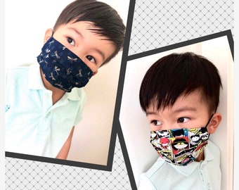 Kids Reusable Face Mask | Child Cotton Face Mask | Kids Pleated Cotton Face Mask