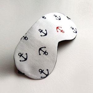 Anchors Eye sleep mask - Organic cotton eye pillow - Eye mask for men - Slumber SPA Pj party favor - Travel mask - Blindfold - Gift for him