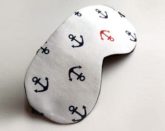 Anchors Eye sleep mask - Organic cotton eye pillow - Eye mask for men - Slumber SPA Pj party favor - Travel mask - Blindfold - Gift for him