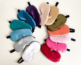 Satin-Schlafmaske - weiche Reise-Augenbinde mit verstellbarem Band
