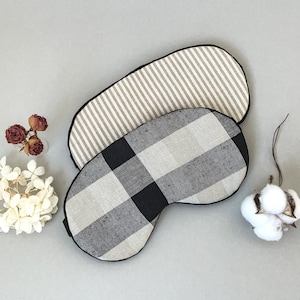 Linen Eye sleep mask - Organic cotton eye pillow for men - sleeping mask - Slumber SPA Pj party favor - Travel mask - Beige soft blindfold