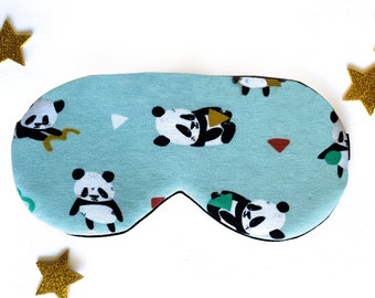 Panda eye sleep mask, Cute kawaii panda lover gift, soft eye pillow for kids, Organic Travel mask, sleeper gift, mother day gift idea