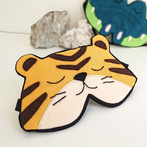 Tiger eye sleep mask - Safari animal pj mask - Organic soft eye pillow - Kids Children or adults Travel mask - slumber party - blindfold