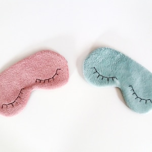 Couple gift set idea for wedding, anniversary, bachelorette PJ party’s - Furry sleep masks - Cute Travel mask blindfold