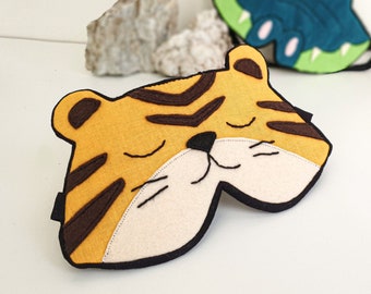 Tiger eye sleep mask - Safari animal  - Organic soft eye pillow - Kids Children or adults Travel mask - slumber party - blindfold