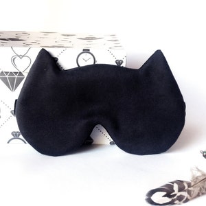 グレーのキャットアイスリープマスク - レザーキティナイトアイマスク - ソフトトラベルスリープマスク - かわいいアイピロー - スパパーティーマスク - パーティーの記念品 - 男性用マスク