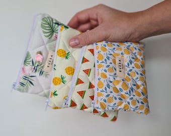 Cute Mini wallet key bag, Quilted coin pouch, Small card holder, Cosmetic Lipstic bag Many Colors Gift for Her
