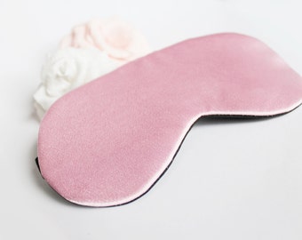 Pink satin Eye sleep mask - Soft night sleep eye pillow - PJ Spa party favor - Travel mask