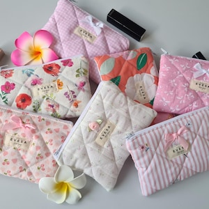 Mini billetera para llaves, monedero acolchado con lazos, tarjetero pequeño, neceser para lápiz labial, regalo en varios colores para ella.