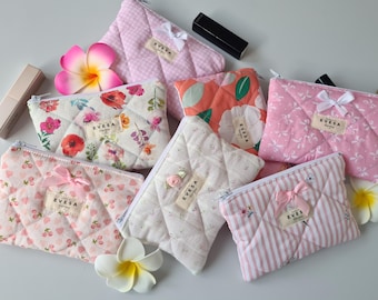 Niedliche Girly Mini Brieftasche Schlüsseltasche, Bögen Kokette Ästhetik Gesteppter Münzbeutel, Kleiner Kartenhalter, Kosmetik Lipstic Tasche Viele Farben Geschenk für Sie