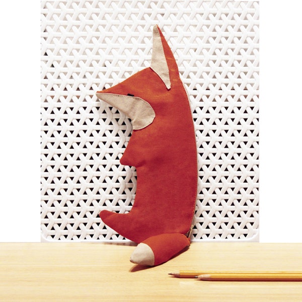 Fox Pencil Case: Organic Cotton Zipper Pouch, Woodland Animal Bag
