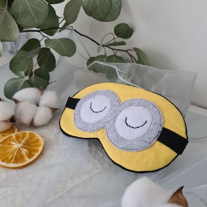 Divertida idea de regalo de Minion: máscara para dormir, regalo de dibujos animados para graduación de estudiantes y fiestas infantiles, sostenible y ecológico para un estilo de vida saludable.