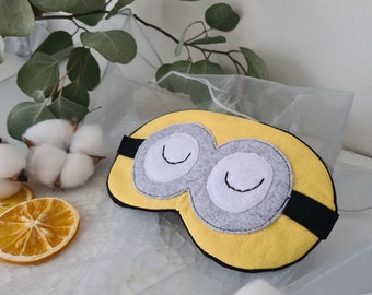 Divertida idea de regalo de Minion antifaz para dormir - regalo de dibujos animados para la graduación de los estudiantes y la fiesta de los niños - Ecológico sostenible para un estilo de vida saludable