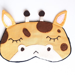 Giraffe sleep mask, Animal eyemask for kids, cute Children gift, Organic Travel mask, sleep lover gift image 3