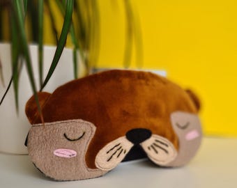 Otter Sleep Mask: Organic Cotton Velvet Travel Eye Pillow