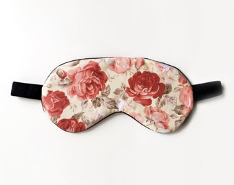 Rose Floral Eye sleep mask  - Organic cotton eye pillow - Slumber SPA Pj party favor - Best everyday eye mask - Travel mask - Sleepwear