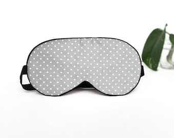SnoozZy Cotton Eye Mask, 100% Organic Cotton Face Protection, Fully Adjustable, Soft Eye Wrap, Comfortable and Perfect for Sleeping and Travel, Light Blocking Blindfold, Light Grey