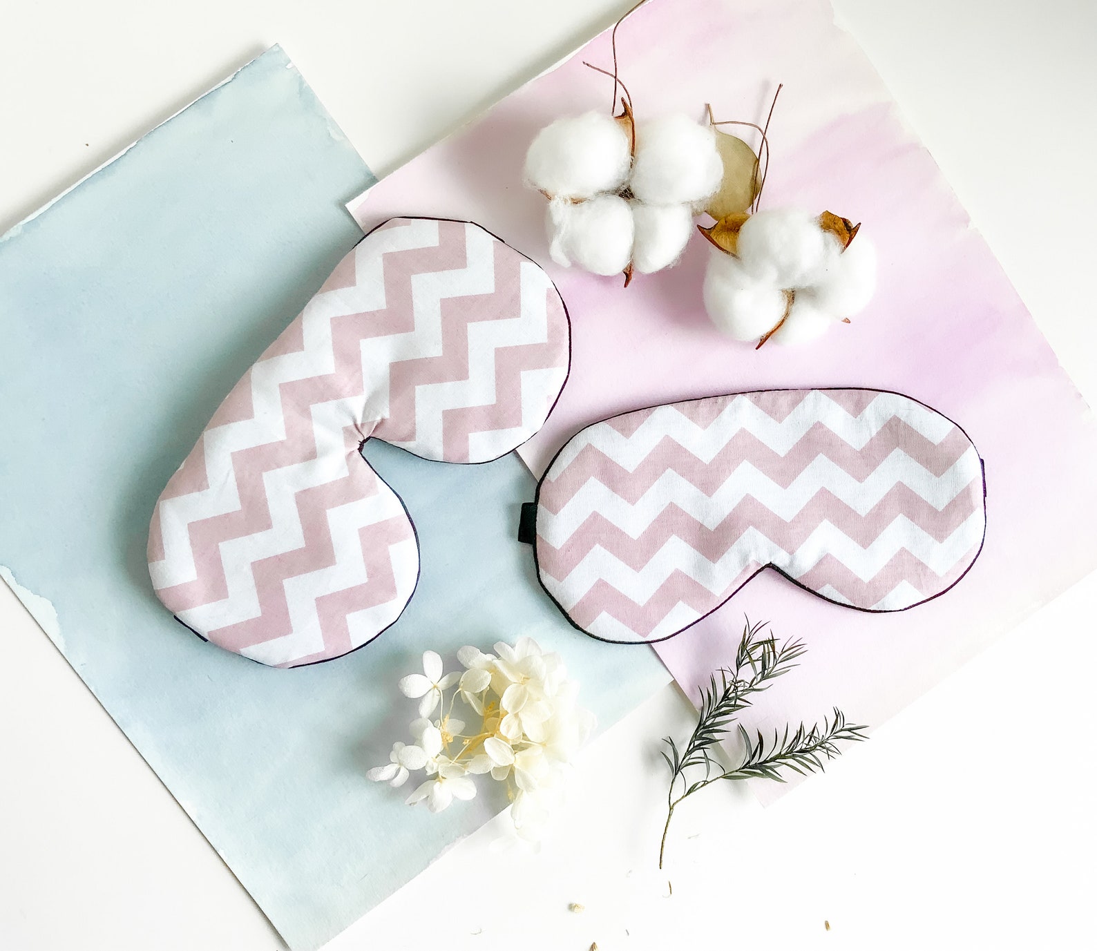 Organic cotton eye pillow l Chevron eye sleep mask Soft eye Etsy
