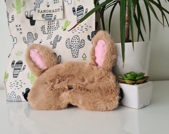 Masque de sommeil lapin, cadeau mignon pour enfants, oreiller pour les yeux animal à fourrure, masque de voyage enfants adultes fourrure, cadeau amoureux du sommeil, cadeau lapin