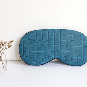 Máscara de dormir para homem - Almofada azul para os olhos - Pijama confortável - Totalmente ajustável - Lembrancinha de festa do pijama Slumber SPA - Máscara de viagem