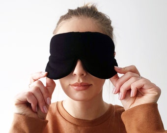 Beste alledaagse oogkussen - Zwart oogmasker - Unisex slaapmasker - Biologisch - Man comfortabele nachtkleding - Slumber PJ man masker - Reismasker