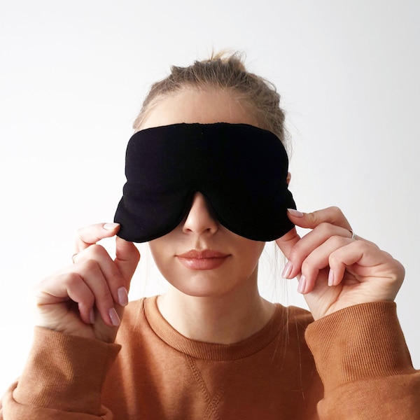 Best Everyday eye pillow - Black eye mask - Unisex sleeping mask - Organic - Man comfy nightwear - Slumber PJ man mask  - Travel mask