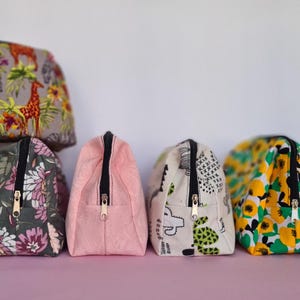 Cute Makeup Bag, Cotton Cosmetic Bag, Toiletry Bag Women, Travel Bag, Gift for Mom, girl, her