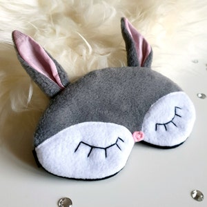 Slaapmasker konijn, leuk kindercadeau, dierlijk oogkussen, biologisch kinderen volwassenen reismasker, cadeau slaapliefhebber, cadeau konijntje
