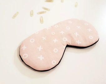 Pink XO Eye sleep mask - Organic cotton eye pillow - Slumber SPA Pj party favor - Travel mask - Blindfold - XO