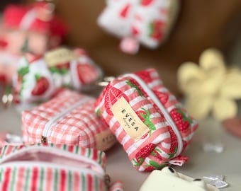 Schlüsselanhänger Münze Beutel, Mini-Schlüsseltasche, Gesteppter kleiner Kartenhalter, Kosmetik Lippenstift Tasche, viele Farben, Geschenk für Sie