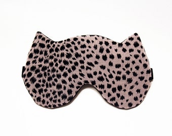 Masque de sommeil chat - Masque de nuit chaton rose - Masque de sommeil de voyage doux imprimé animal - Oreiller mignon pour les yeux - Masque de soirée spa - Cadeau de fête