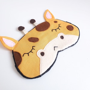 Giraffe sleep mask, Animal eyemask for kids, cute Children gift, Organic Travel mask, sleep lover gift image 2