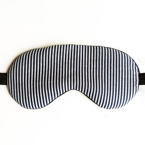 Eye sleep mask Organic cotton eye pillow Black and White Stripes Slumber SPA Pj party favor Travel mask Man sleep mask image 2