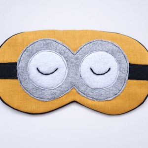 Minion eye sleep mask - Funny sleep mask - soft eye pillow for children - Organic kids pj mask - Travel mask - party mask