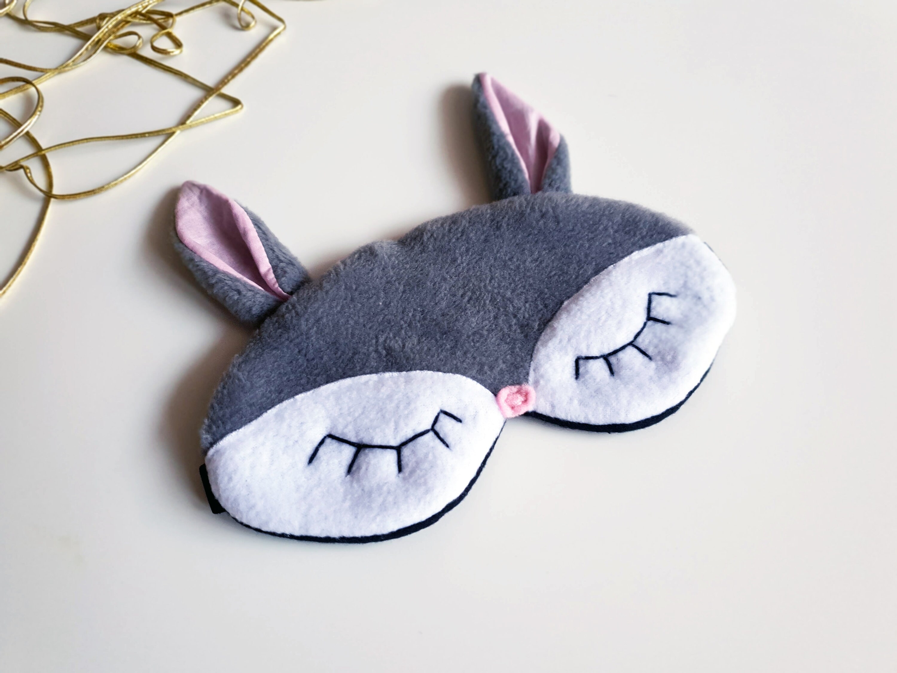 Bunny Eye Sleep Mask Cute Gray Rabbit Sleep Mask Plush Etsy